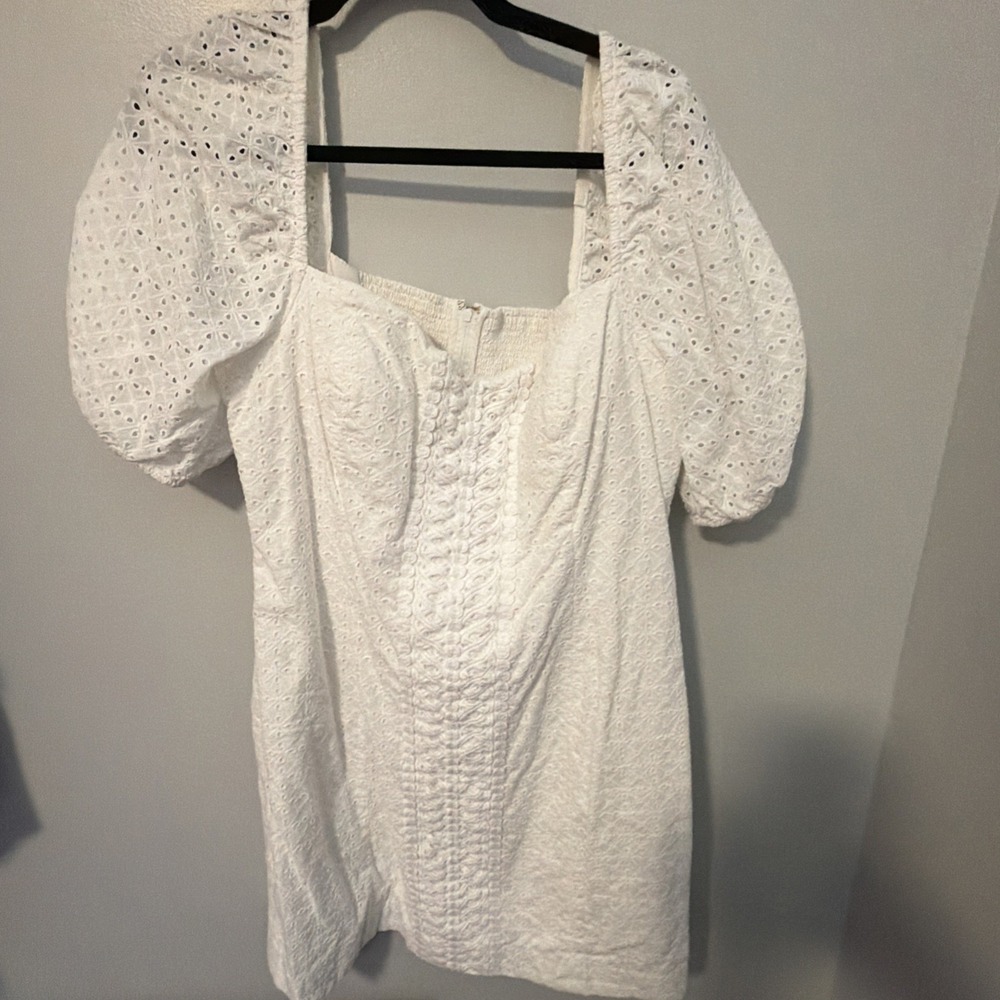 Lilly Pulitzer Daniela Shift Dress Resort White Eyelet Diamond Short Sleeve 16